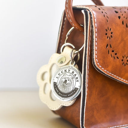 Personalized Pet Photo & Fur Keychain – Custom Cat & Dog Paw Print Memorial Gift