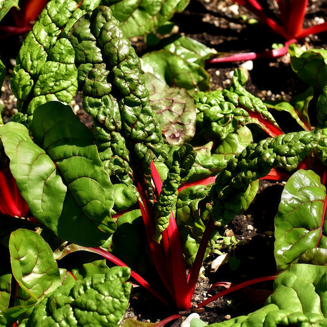 Beta vulgaris subsp. vulgaris 'Green Leaf Red Vein' Chard Seeds