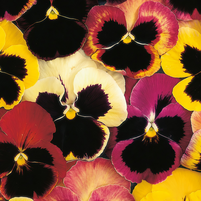 Viola Wittrockiana 'Extra Large Mix' Giant Pansy Seeds