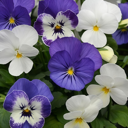 Viola Cornuta 'Blue White Change' Color-Shifting Viola Seeds