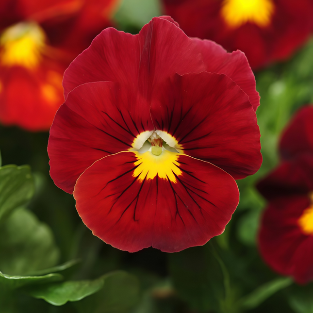Viola Cornuta 'Pure Red' Cardinal Red Viola Seeds