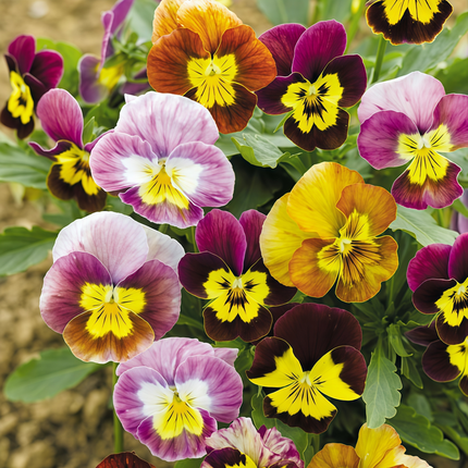 Viola Wittrockiana 'Extra Large Mix' Giant Pansy Seeds
