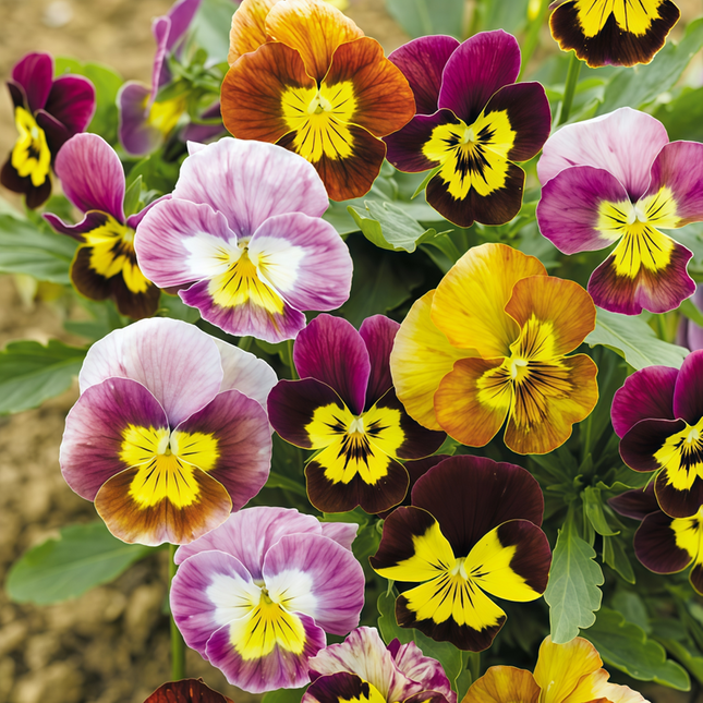 Viola Wittrockiana 'Extra Large Mix' Giant Pansy Seeds