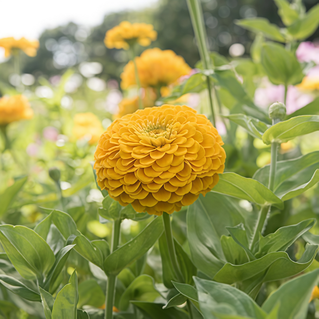 Zinnia Elegans 'Yellow' Bright Bloom Seeds