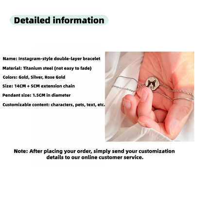 Personalized Irregular Double-Layer Bracelet – Custom Pet Jewelry Keepsake