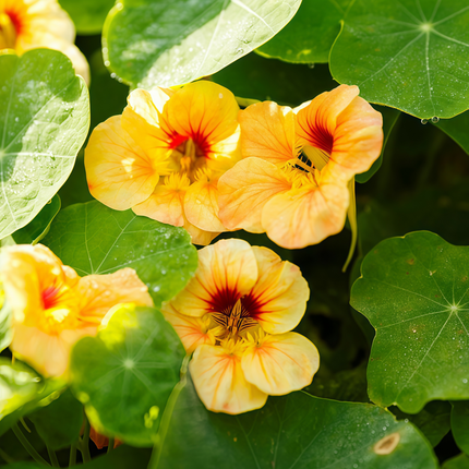 Tropaeolum Majus 'Yellow Red Stripes' Bicolor Seeds