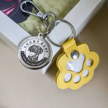 Personalized Pet Photo & Fur Keychain – Custom Cat & Dog Paw Print Memorial Gift