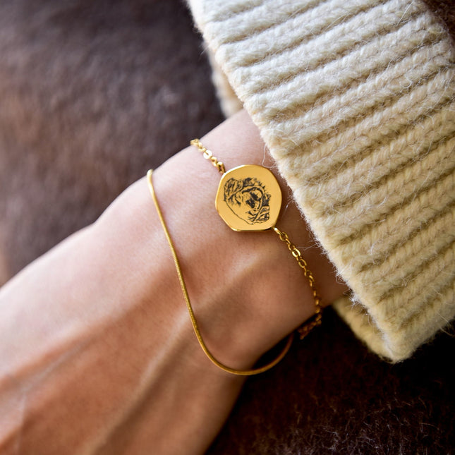 Personalized Irregular Double-Layer Bracelet – Custom Pet Jewelry Keepsake