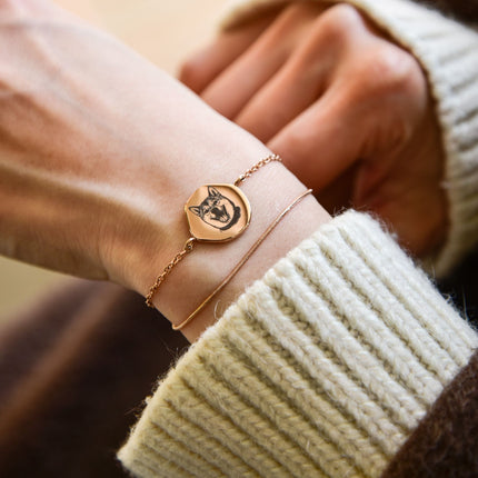 Personalized Irregular Double-Layer Bracelet – Custom Pet Jewelry Keepsake